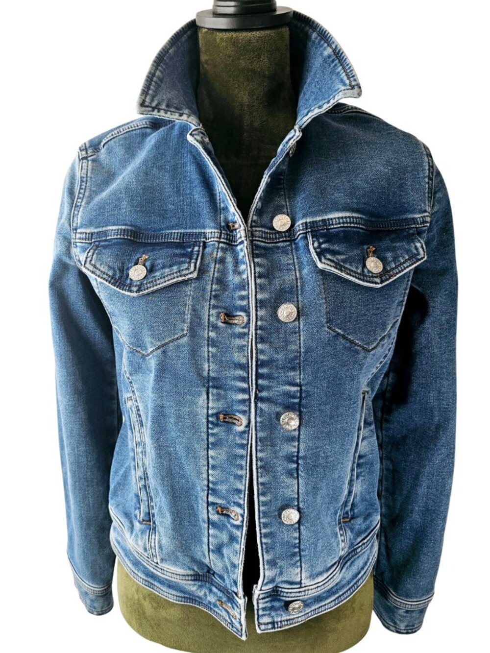 ✨Like New✨ Express Women's Light Wash Denim Trucker Jacket, Blue, Size XS